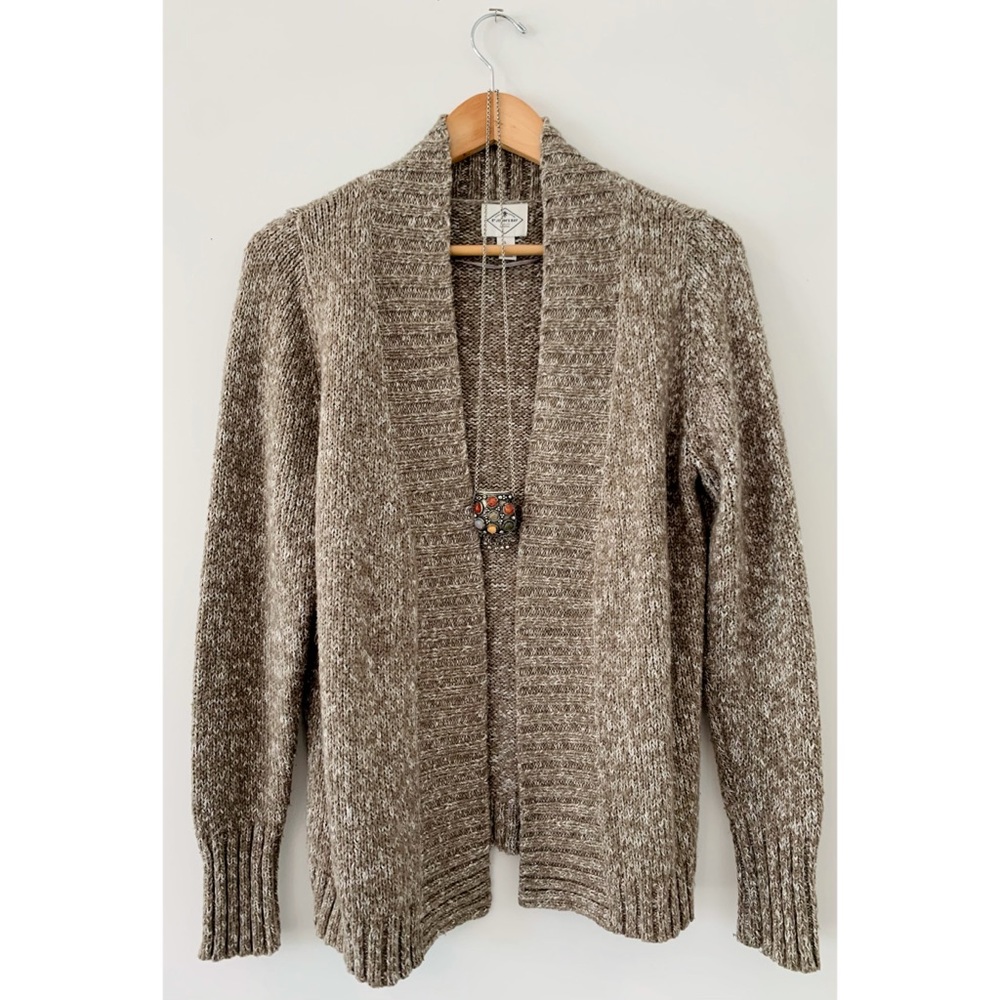 St. John’s Bay 🌼 Marled Tan Knit Cardigan